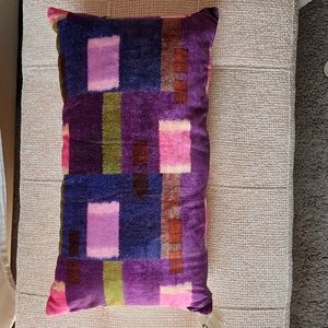 Anthropologie vibrant velvet rectangle 12" x 21" pillow. New with tags.